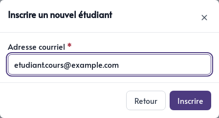 Inscription manuelle d&rsquo;un étudiant