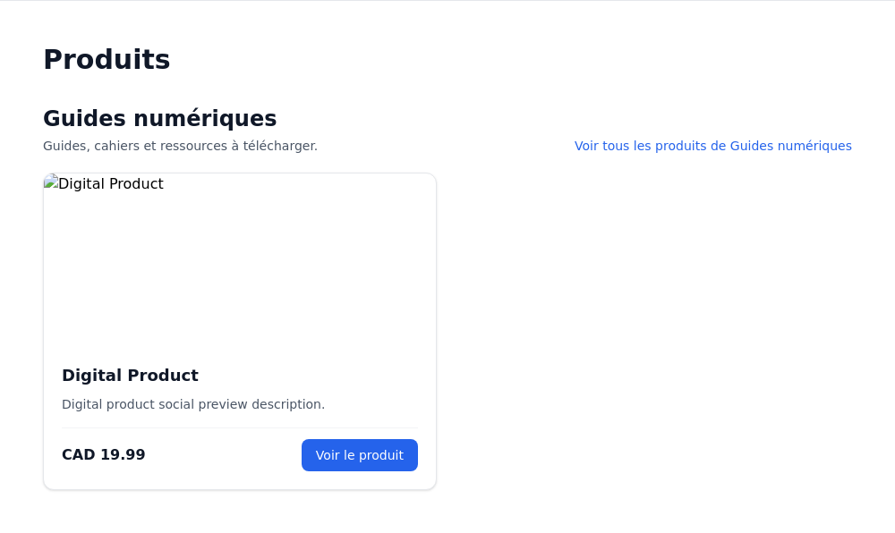 Catalogue public des produits