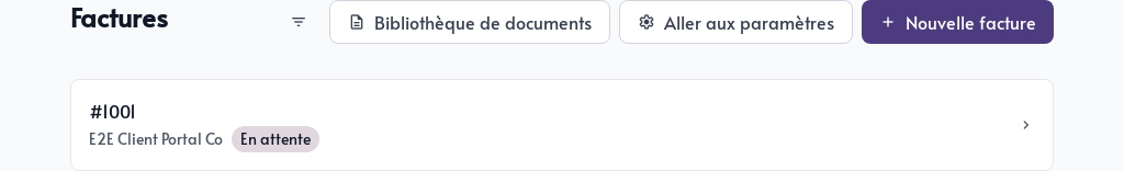 Liste des factures