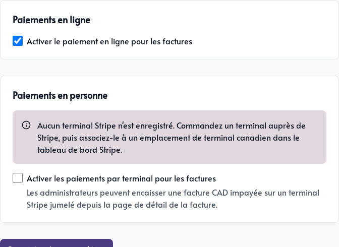 Modes de paiement des factures