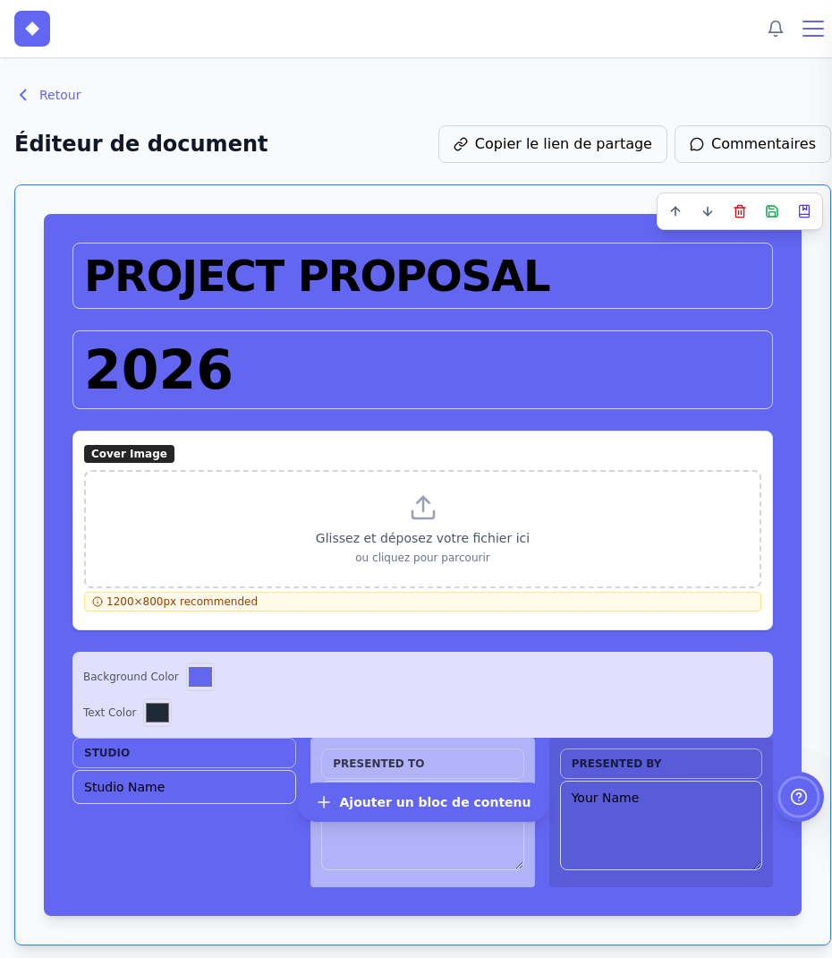 Édition en ligne d&rsquo;un bloc de document
